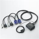 ELECOM KVM-KUS USB対応ケーブル一体型切替器 D-sub対応/2台切替/音声切替/手元スイッチ