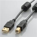 ELECOM U2C-BF50BK USB2.0ケーブル/フェライトコア付 ABタイプ/5.0m(ブラック)