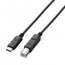 ELECOM U2C-CB05NBK USB2.0ケーブル/C-Bタイプ/認証品/3A出力/0.5m/ブラック