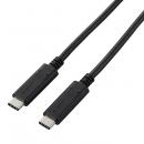 ELECOM U2C-CC5P05NBK USB2.0ケーブル/C-Cタイプ/認証品/Power Delivery対応/5A出力/0.5m/ブラック