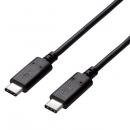 ELECOM U2C-CC5P10NBK USB2.0ケーブル/C-Cタイプ/認証品/Power Delivery対応/5A出力/1.0m/ブラック