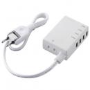 ELECOM MOT-U06-2144WH USBタップ/USBメス×4/AC×1/ケーブル60cm/3.1A/ホワイト