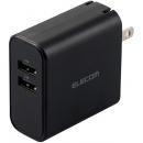ELECOM MPA-ACU05BK スマートフォン・タブレット用AC充電器/4.8A出力/USB-Aメス2ポート/おまかせ充電搭載/ブラック