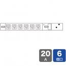 サンワサプライ TAP-SVSL206 19インチサーバーラック用コンセント（100V・20A・スリムタイプ・3P・6個口・3m）