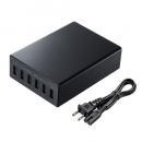 サンワサプライ ACA-IP67BK USB充電器（6ポート・合計12A・ブラック）