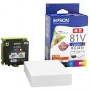 EPSON ICCL81V インクジェットプリンター用 インクカートリッジ+写真用紙ライト<薄手光沢>L版100枚セット