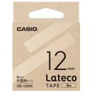 CASIO XB-12MX Lateco用テープ 12mm 半透明/黒文字