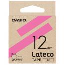 CASIO XB-12PK Lateco用テープ 12mm ピンク/黒文字