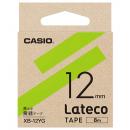 CASIO XB-12YG Lateco用テープ 12mm 黄緑/黒文字