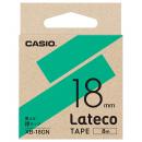 CASIO XB-18GN Lateco用テープ 18mm 緑/黒文字