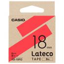 CASIO XB-18RD Lateco用テープ 18mm 赤/黒文字