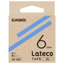 CASIO XB-6BU Lateco用テープ 6mm 青/黒文字