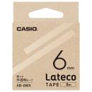 CASIO XB-6MX Lateco用テープ 6mm 半透明/黒文字