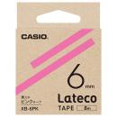CASIO XB-6PK Lateco用テープ 6mm ピンク/黒文字