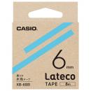 CASIO XB-6SB Lateco用テープ 6mm 水色/黒文字