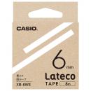 CASIO XB-6WE Lateco用テープ 6mm 白/黒文字