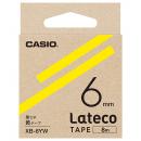 CASIO XB-6YW Lateco用テープ 6mm 黄/黒文字