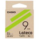 CASIO XB-9YG Lateco用テープ 9mm 黄緑/黒文字