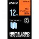 CASIO XR-12FOE ネームランド用蛍光色テープ 12mm 蛍光オレンジ/黒文字