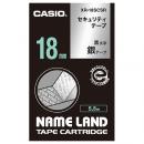 CASIO XR-18SCSR ネームランド用セキュリティテープ 18mm 銀/黒文字