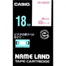 CASIO XR-18WER ネームランド用スタンダードテープ 18mm 白/赤文字