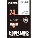 CASIO XR-24GWE ネームランド用強粘着テープ 24mm 白/黒文字