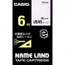 CASIO XR-6X ネームランド用透明テープ 6mm 透明/黒文字