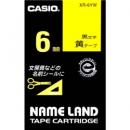 CASIO XR-6YW ネームランド用スタンダードテープ 6mm 黄/黒文字