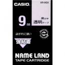CASIO XR-9GX ネームランド用強粘着テープ 9mm 透明/黒文字