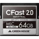 グリーンハウス GH-CFS-NMD64G CFast2.0 SATA6.0Gb/s MLC 0～70℃ 64GB