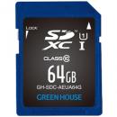 グリーンハウス GH-SDC-AEUA64G データ復旧サービス付 SDXCメモリーカード UHS-I クラス10 64GB