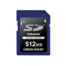 グリーンハウス GH-SDI-XSA512 インダストリアルSDカード SLC -40～+85℃ 512MB