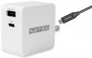 ADTEC APD-A065AC-wC-WH Power Delivery対応 GaN AC充電器/65W/USB Type-A 1ポート Type-C 1ポート/ホワイト & Type-C to Cケーブルセット
