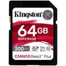 Kingston SDR2/64GB SDXCカード 64GB UHS-II V90 Canvas React Plus SD Card