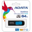 ADATA AUV128-64G-RBE USBメモリ UV128 64GB USB3.2 Gen1対応 スライド式 ブラック+ブルー /5年保証