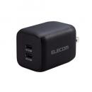 ELECOM ACDC-PD4365BK ノートPC用ACアダプター/USB充電器/USB Power Delivery対応/PPS対応/Quick Charge 3.0対応/65W/USB-C2ポート/スイングプラグ/ブラック