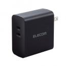 ELECOM ACDC-PD4570BK ノートPC用ACアダプター/USB充電器/USB Power Delivery対応/70W/USB-C2ポート/ブラック