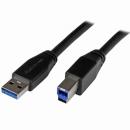 StarTech.com USB3SAB5M USB 3.0 アクティブリピーターケーブル USB A(オス) - USB B(オス) 5m USB 3.1 Gen 1 (5 Gbps)