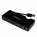 StarTech.com USB3SMDOCKHV 携帯用ドッキングステーション Ultrabook/MacBook対応 HDMI & VGA GbEポート USBバスパワー対応