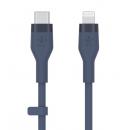 【法人様宛限定】Belkin CAA009bt1MBL BoostChargeFlexUSB-Ctoライトニングシリコンケーブルブルー1m