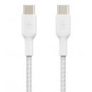 【法人様宛限定】Belkin CAB004bt1MWH BoostChargeUSB-CtoUSB-C編組ケーブルホワイト1m