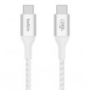 【法人様宛限定】Belkin CAB015bt1MWH BoostCharge240WUSB-CtoUSB-C編組ケーブル1mホワイト