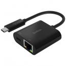 【法人様宛限定】Belkin INC001btBK USB-CtoLANポート+USB-C60WPD変換アダプター