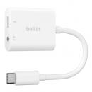 【法人様宛限定】Belkin NPA004btWH RockStar3.5mmオーディオ+USB-C充電アダプターホワイト