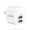 ANKER  A2620121 Anker PowerPort mini (12W 2ポート USBフルスピード充電器)【折りたたみ式プラグ/PowerIQ/超コンパクトサイズ】 iPhone、iPad、Android各種対応 (ホワイト)