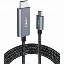 ANKER  A8730011 Anker 高耐久ナイロン USB-C & HDMI ケーブル (1.8m) 【4K対応】 MacBook Pro/MacBook Air/iPad Pro/Galaxy その他USB-C機器対応 (ブラック)