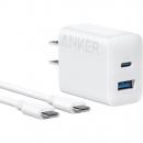 ANKER  B2348N21 20W Wall Charger (2 Ports) with c-c cable bundle White