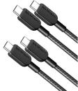 ANKER  B81E5011 Anker 310 高耐久ナイロン USB-C & USB-C Cable (3ft Braided) -2 pack (ブラック)