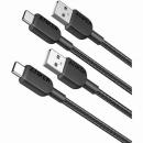 ANKER  B81G5011 Anker 310 高耐久ナイロン USB-A to USB-C Cable (3ft Braided) - 2pack (ブラック)