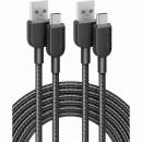 ANKER  B81G7011 Anker 310 高耐久ナイロン USB-A to USB-C Cable (10ft Braided) - 2pack (ブラック)